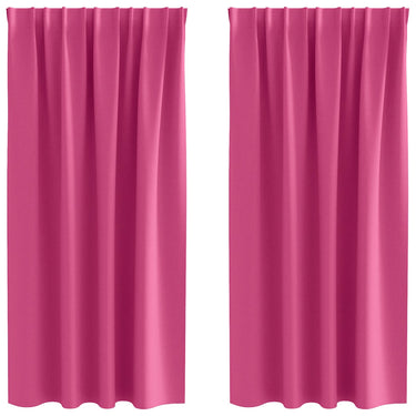Vidaxl zwart-out gordijnen met ringen 2 pcs felroze 175 x 140 cm