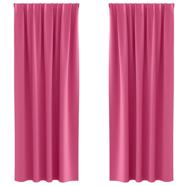 Vidaxl zwart-out gordijnen met ringen 2 pcs felroze 245 x 140 cm