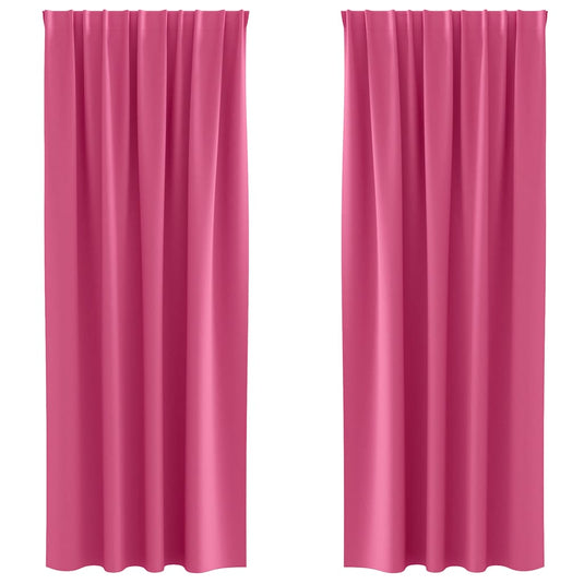 Vidaxl zwart-out gordijnen met ringen 2 pcs felroze 245 x 140 cm