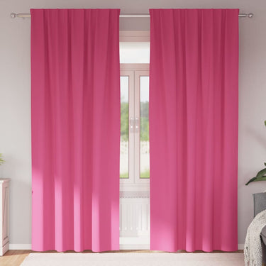 Vidaxl zwart-out gordijnen met ringen 2 pcs felroze 260 x 140 cm