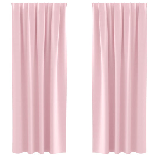 Vidaxl zwart-out gordijnen met ringen 2 pcs babyroze 245 x 140 cm