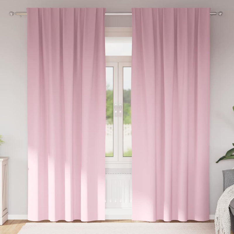 Load image into Gallery viewer, Vidaxl zwart-out gordijnen met ringen 2 pcs babyroze 260 x 140 cm
