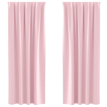 Vidaxl zwart-out gordijnen met ringen 2 pcs babyroze 260 x 140 cm