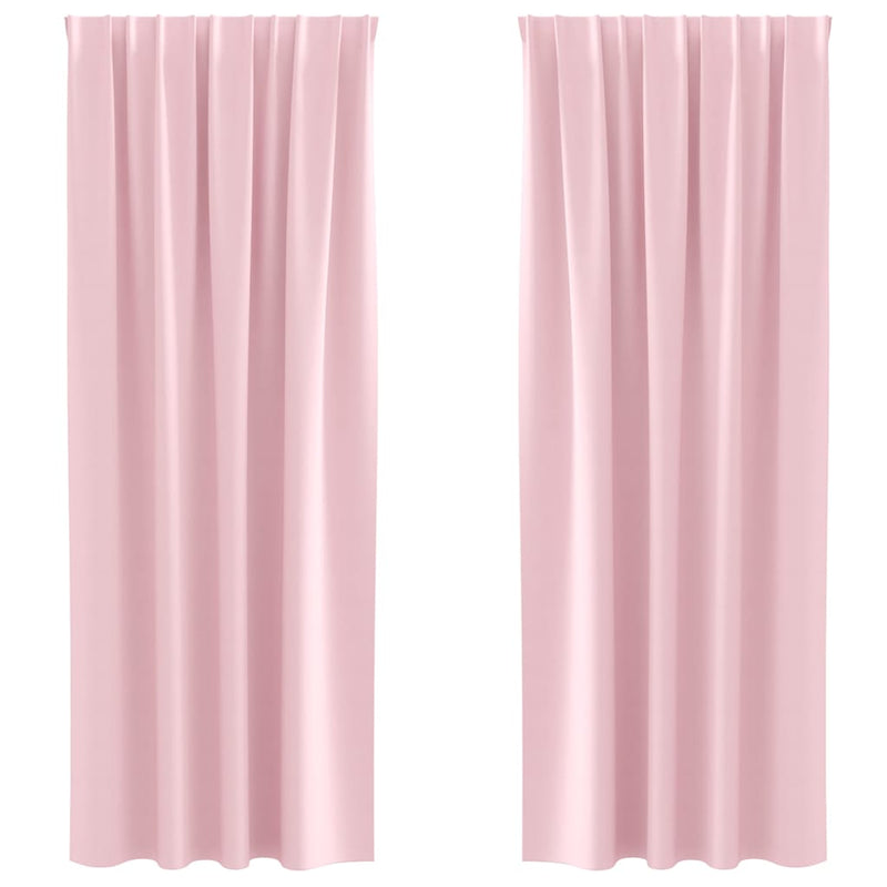 Load image into Gallery viewer, Vidaxl zwart-out gordijnen met ringen 2 pcs babyroze 260 x 140 cm
