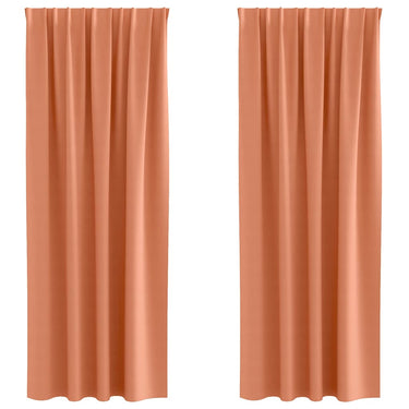 Vidaxl zwart-out gordijnen met ringen 2 pcs terracotta 245 x 140 cm