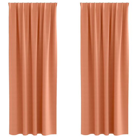 Vidaxl zwart-out gordijnen met ringen 2 pcs terracotta 260 x 140 cm