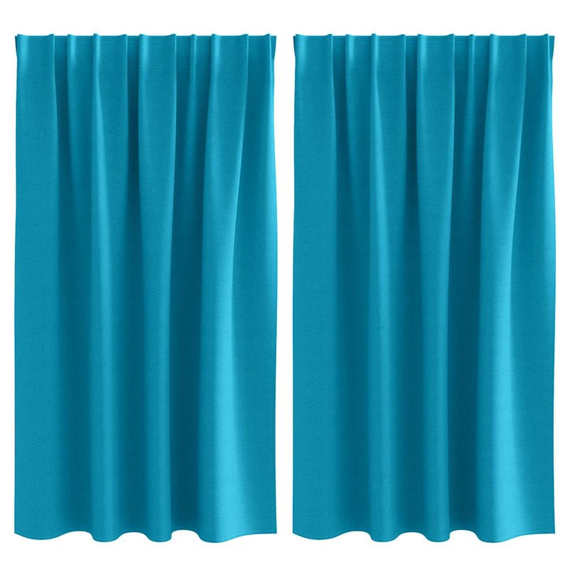 Load image into Gallery viewer, Vidaxl zwart-out gordijnen met ringen 2 pcs turquoise 140 x 140 cm
