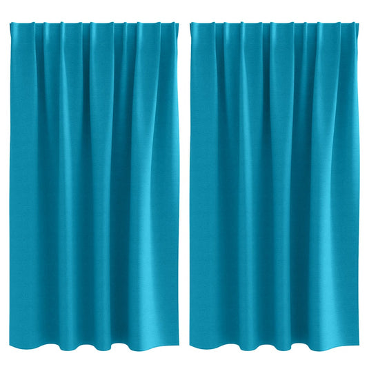 Vidaxl zwart-out gordijnen met ringen 2 pcs turquoise 140 x 140 cm