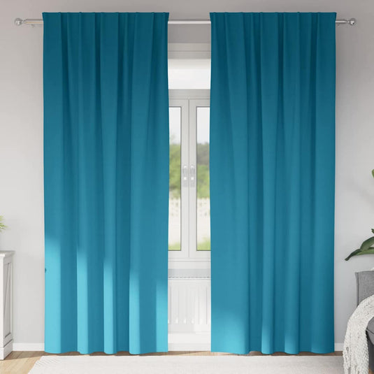 Vidaxl zwart-out gordijnen met ringen 2 pcs turquoise 225 x 140 cm