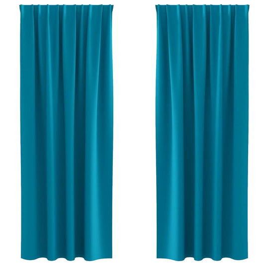 Vidaxl zwart-out gordijnen met ringen 2 pcs turquoise 225 x 140 cm