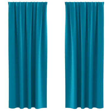 Vidaxl zwart-out gordijnen met ringen 2 pcs turquoise 245 x 140 cm
