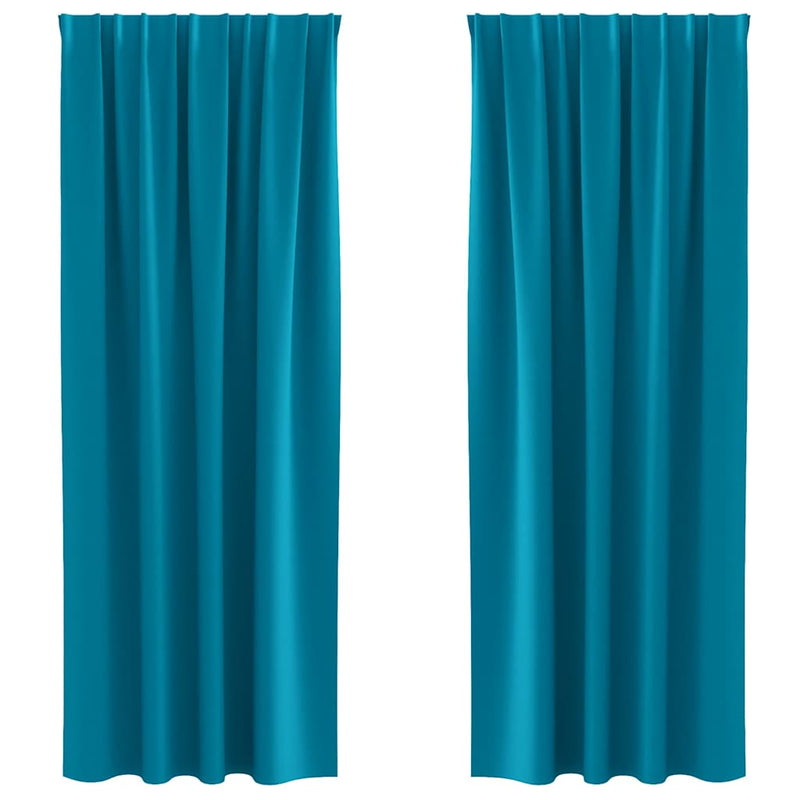 Load image into Gallery viewer, Vidaxl zwart-out gordijnen met ringen 2 pcs turquoise 245 x 140 cm
