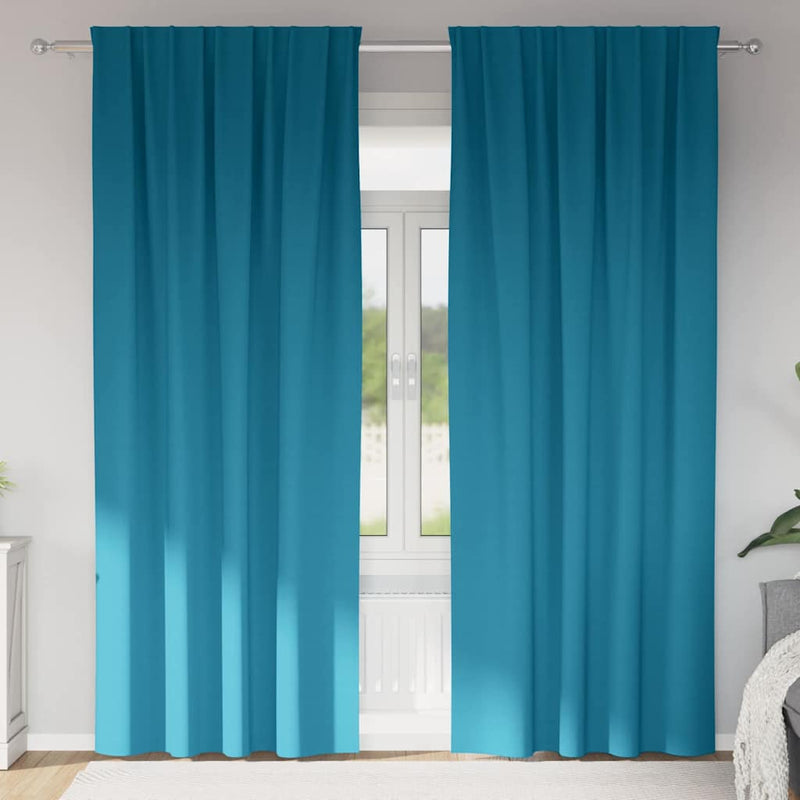Load image into Gallery viewer, Vidaxl zwart-out gordijnen met ringen 2 pcs turquoise 260 x 140 cm
