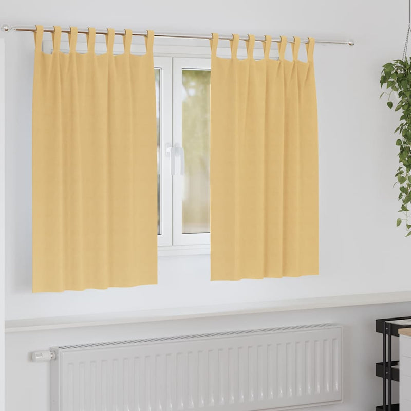 Load image into Gallery viewer, Vidaxl zwart-out gordijnen met ringen 2 pcs beige 140 x 140 cm
