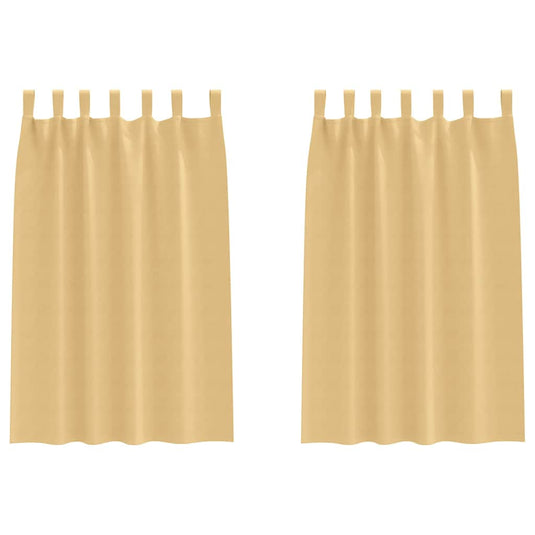 Vidaxl zwart-out gordijnen met ringen 2 pcs beige 175 x 140 cm