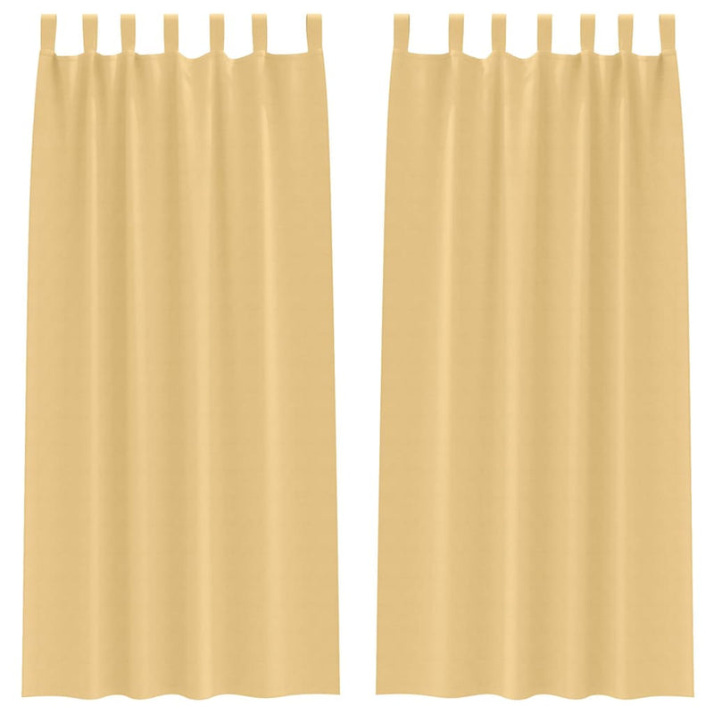 Load image into Gallery viewer, Vidaxl zwart-out gordijnen met ringen 2 pcs beige 245 x 140 cm
