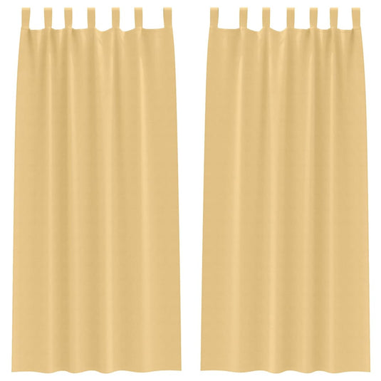 Vidaxl zwart-out gordijnen met ringen 2 pcs beige 245 x 140 cm