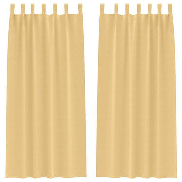 Vidaxl zwart-out gordijnen met ringen 2 pcs beige 260 x 140 cm