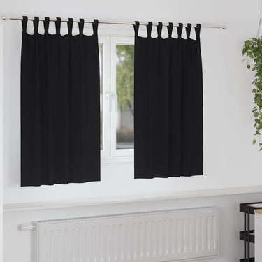 Vidaxl zwart-out gordijnen met ringen 2 pcs zwart 140 x 140 cm
