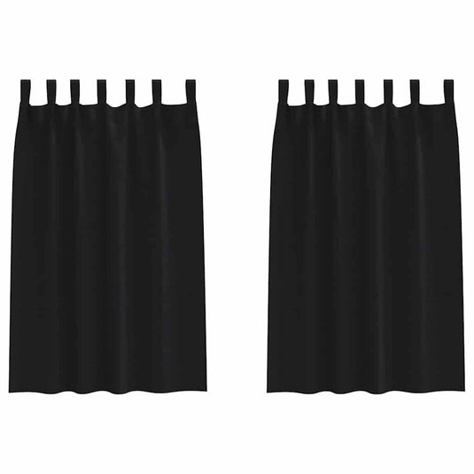 Vidaxl zwart-out gordijnen met ringen 2 pcs zwart 175 x 140 cm