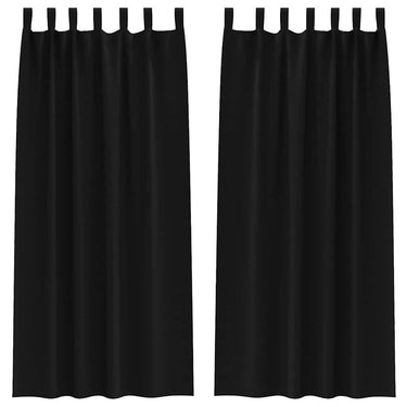 Vidaxl zwart-out gordijnen met ringen 2 pcs zwart 225 x 140 cm
