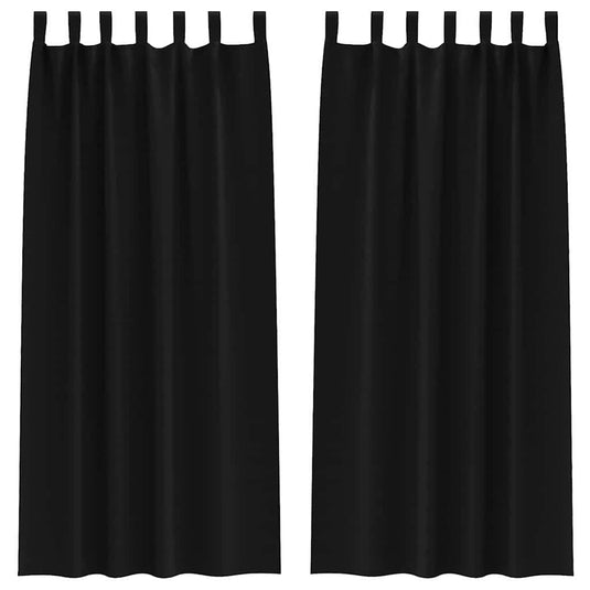 Vidaxl zwart-out gordijnen met ringen 2 pcs zwart 225 x 140 cm