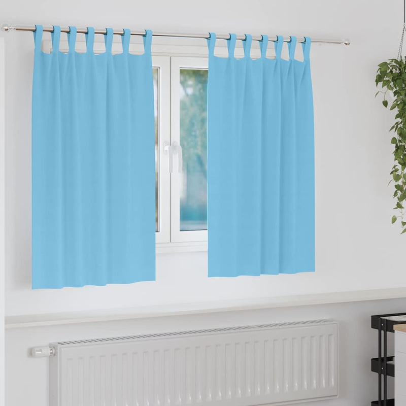Load image into Gallery viewer, Vidaxl zwart-out gordijnen met ringen 2 pcs lichtblauw 140 x 140 cm
