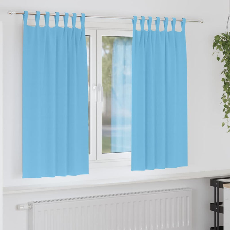 Load image into Gallery viewer, Vidaxl zwart-out gordijnen met ringen 2 pcs lichtblauw 175 x 140 cm
