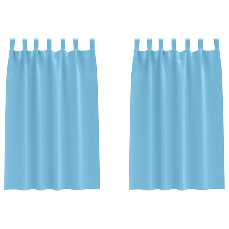 Load image into Gallery viewer, Vidaxl zwart-out gordijnen met ringen 2 pcs lichtblauw 175 x 140 cm
