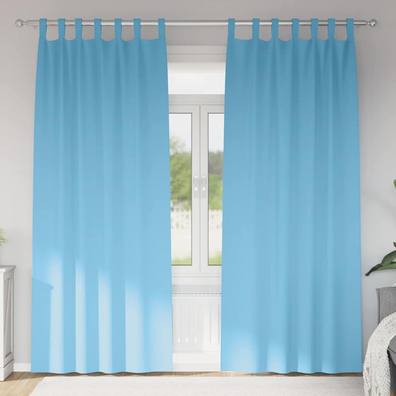 Load image into Gallery viewer, Vidaxl zwart-out gordijnen met ringen 2 pcs lichtblauw 225 x 140 cm
