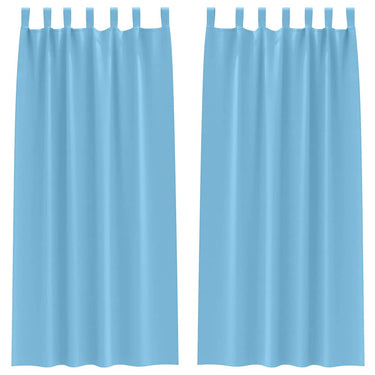 Vidaxl zwart-out gordijnen met ringen 2 pcs lichtblauw 245 x 140 cm