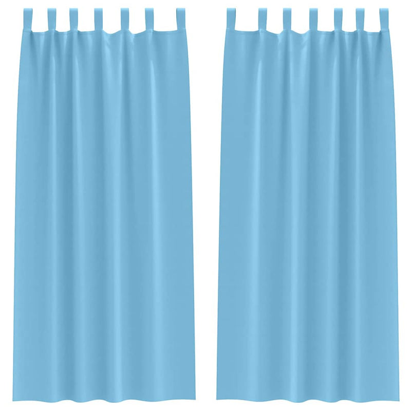 Load image into Gallery viewer, Vidaxl zwart-out gordijnen met ringen 2 pcs lichtblauw 245 x 140 cm
