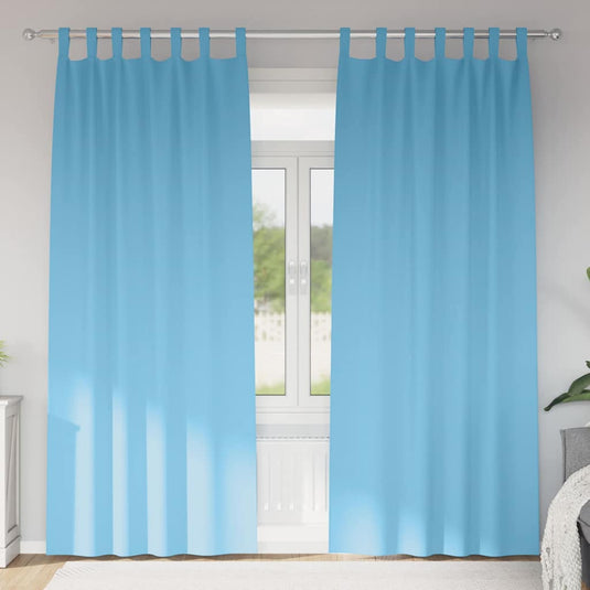 Vidaxl zwart-out gordijnen met ringen 2 pcs lichtblauw 260 x 140 cm