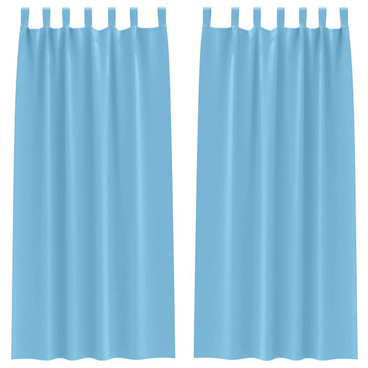Vidaxl zwart-out gordijnen met ringen 2 pcs lichtblauw 260 x 140 cm