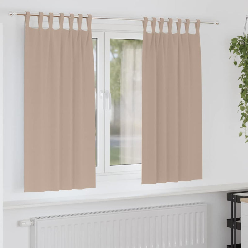 Load image into Gallery viewer, Vidaxl zwart-out gordijnen met ringen 2 pcs taupe 175 x 140 cm
