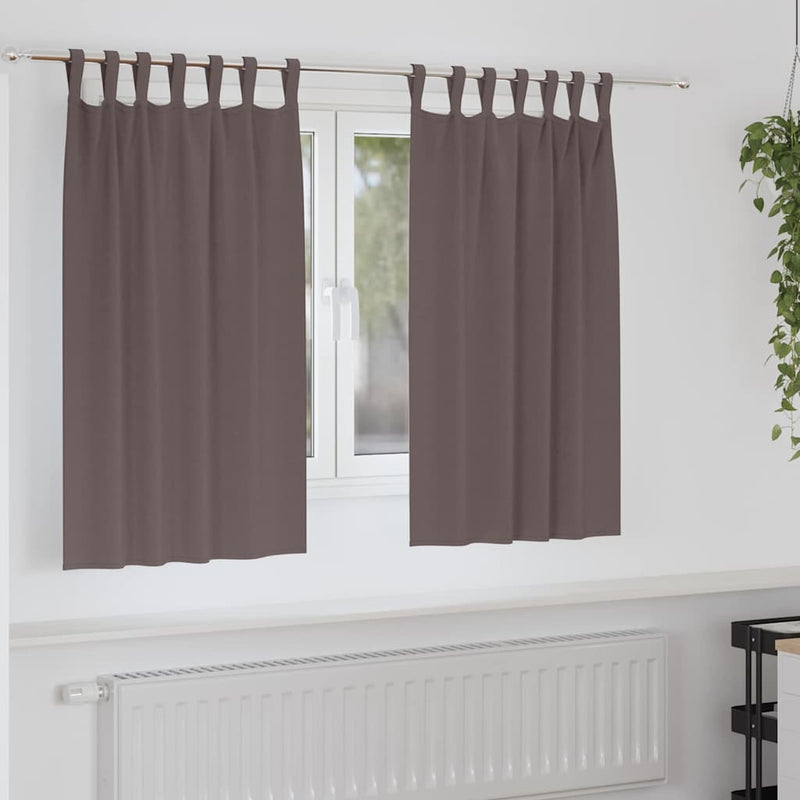 Load image into Gallery viewer, Vidaxl zwart-out gordijnen met ringen 2 pcs donkerbruin 140 x 140 cm
