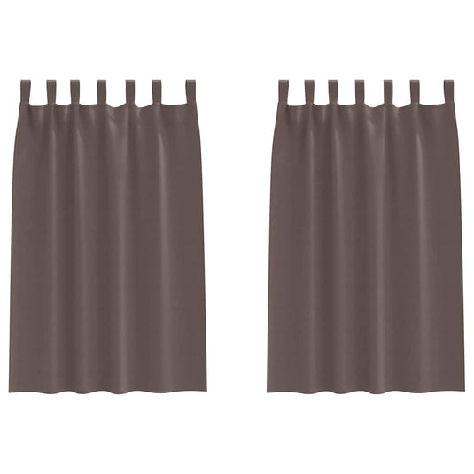 Vidaxl zwart-out gordijnen met ringen 2 pcs donkerbruin 175 x 140 cm