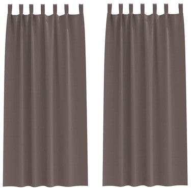 Vidaxl zwart-out gordijnen met ringen 2 pcs donkerbruin 245 x 140 cm
