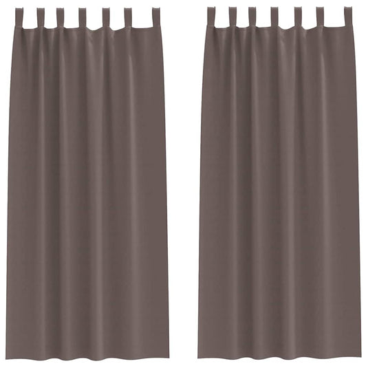 Vidaxl zwart-out gordijnen met ringen 2 pcs donkerbruin 245 x 140 cm