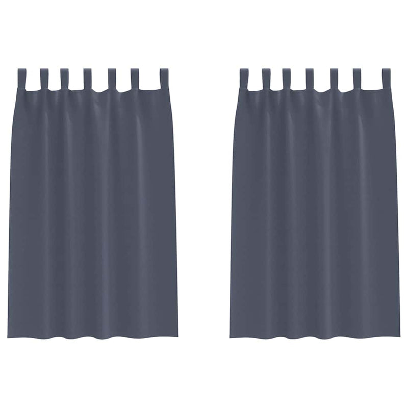 Load image into Gallery viewer, Vidaxl zwart-out gordijnen met ringen 2 pcs antraciet 175 x 140 cm

