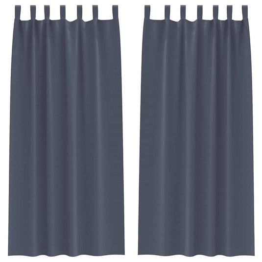 Vidaxl zwart-out gordijnen met ringen 2 pcs antraciet 245 x 140 cm