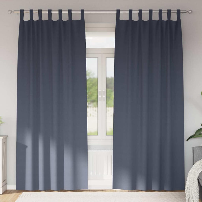 Load image into Gallery viewer, Vidaxl zwart-out gordijnen met ringen 2 pcs antraciet 260 x 140 cm
