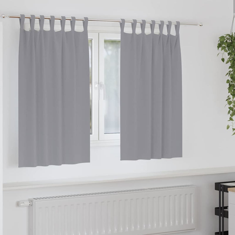 Load image into Gallery viewer, Vidaxl zwart-out gordijnen met ringen 2 pcs lichtgrijs 140 x 140 cm

