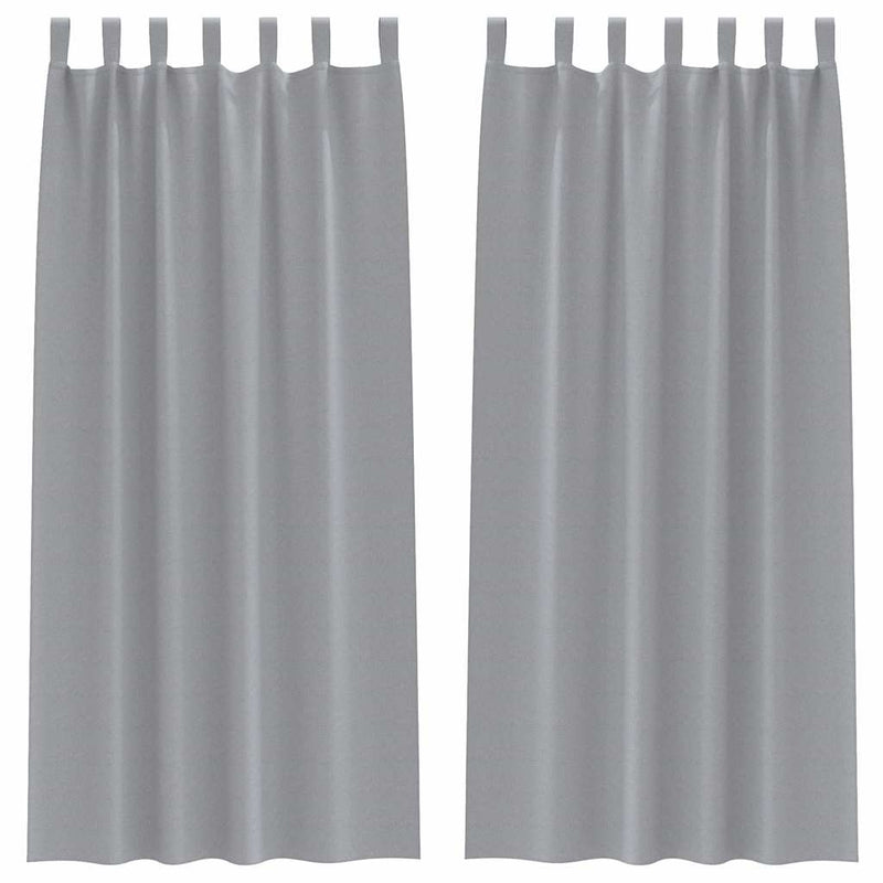 Load image into Gallery viewer, Vidaxl zwart-out gordijnen met ringen 2 pcs lichtgrijs 225 x 140 cm
