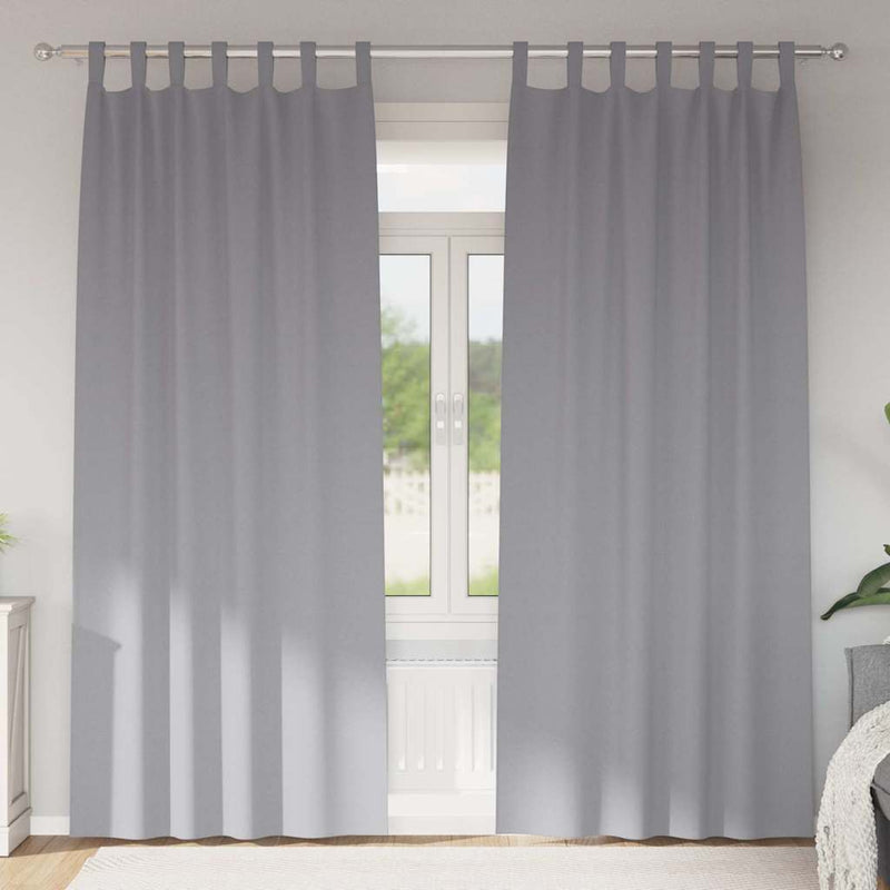 Load image into Gallery viewer, Vidaxl zwart-out gordijnen met ringen 2 pcs lichtgrijs 245 x 140 cm
