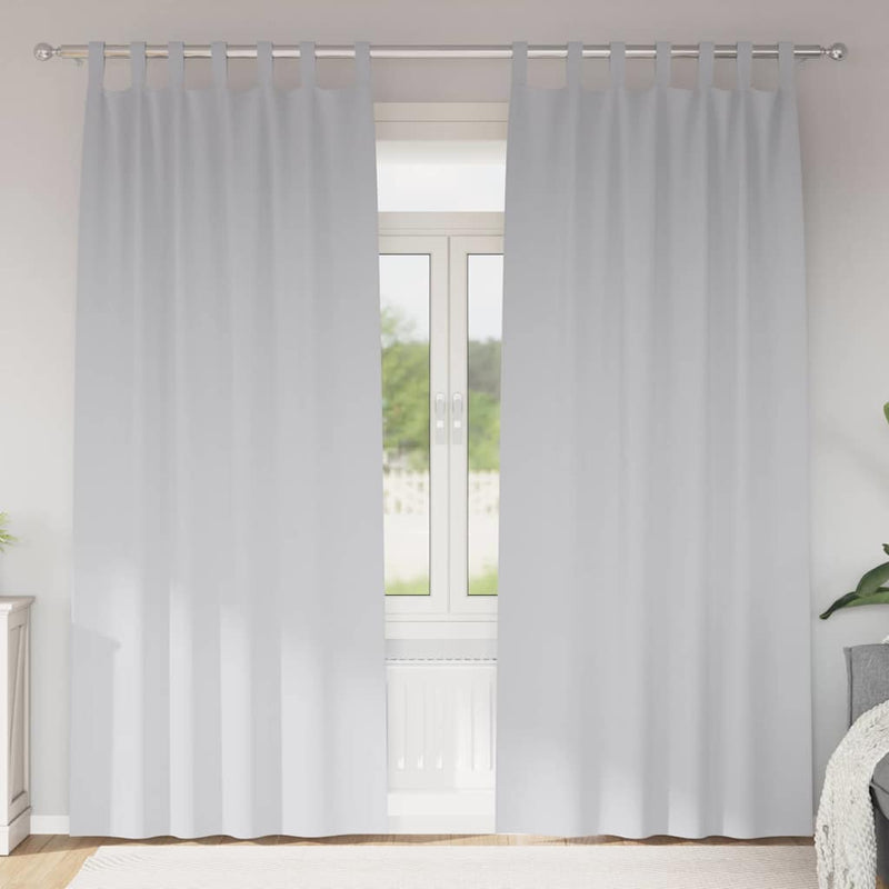Load image into Gallery viewer, Vidaxl zwart-out gordijnen met ringen 2 pcs bleekgrijs 225 x 140 cm
