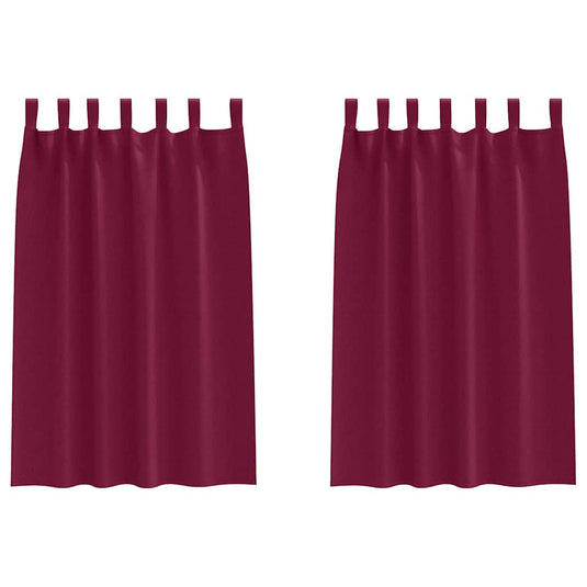 Vidaxl zwart-out gordijnen met ringen 2 pcs wijnrood 175 x 140 cm