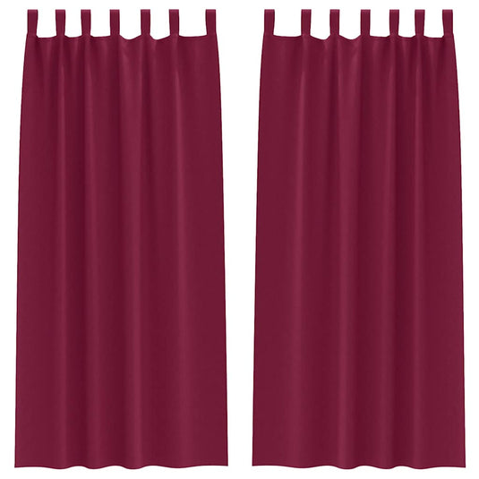 Vidaxl zwart-out gordijnen met ringen 2 pcs wijnrood 225 x 140 cm