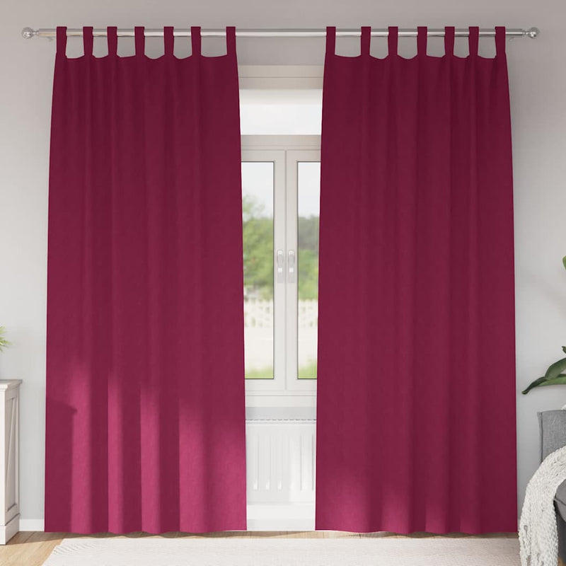Load image into Gallery viewer, Vidaxl zwart-out gordijnen met ringen 2 pcs wijnrood 260 x 140 cm
