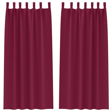 Vidaxl zwart-out gordijnen met ringen 2 pcs wijnrood 260 x 140 cm
